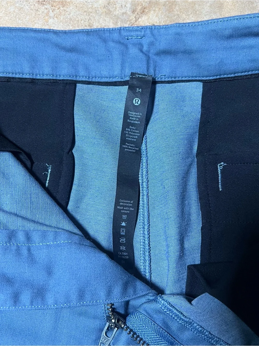 Lululemon ABC Classic Fit  Short 7” Warpstreme Steel Blue Men’s “Golf” Shorts 34